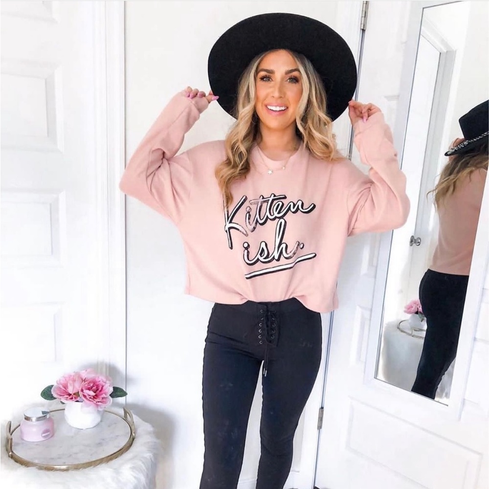 Kittenish Pink Cropper Sweater